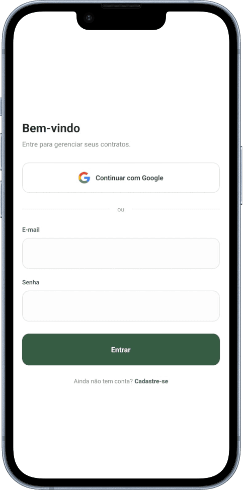 Tela de login do Matchday